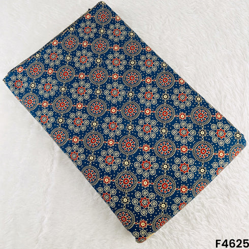 Ajrak Print Cambric Cotton Fabric- F4625